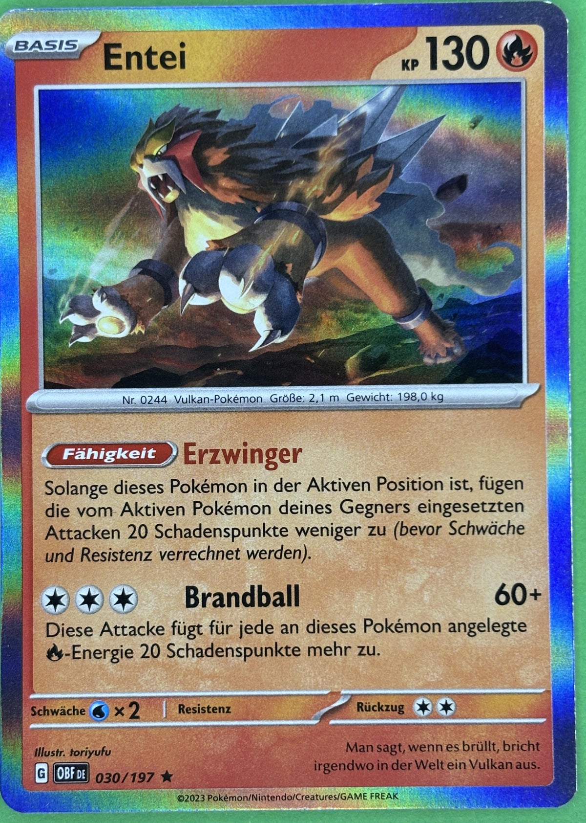 Entei - Obsidian Flames (Rare) [OBF-30] | German, Near Mint German / Near Mint / Normal